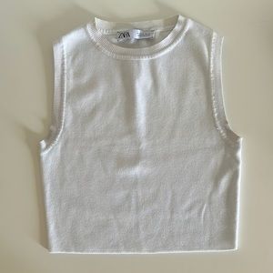 White ribbed zara tank
